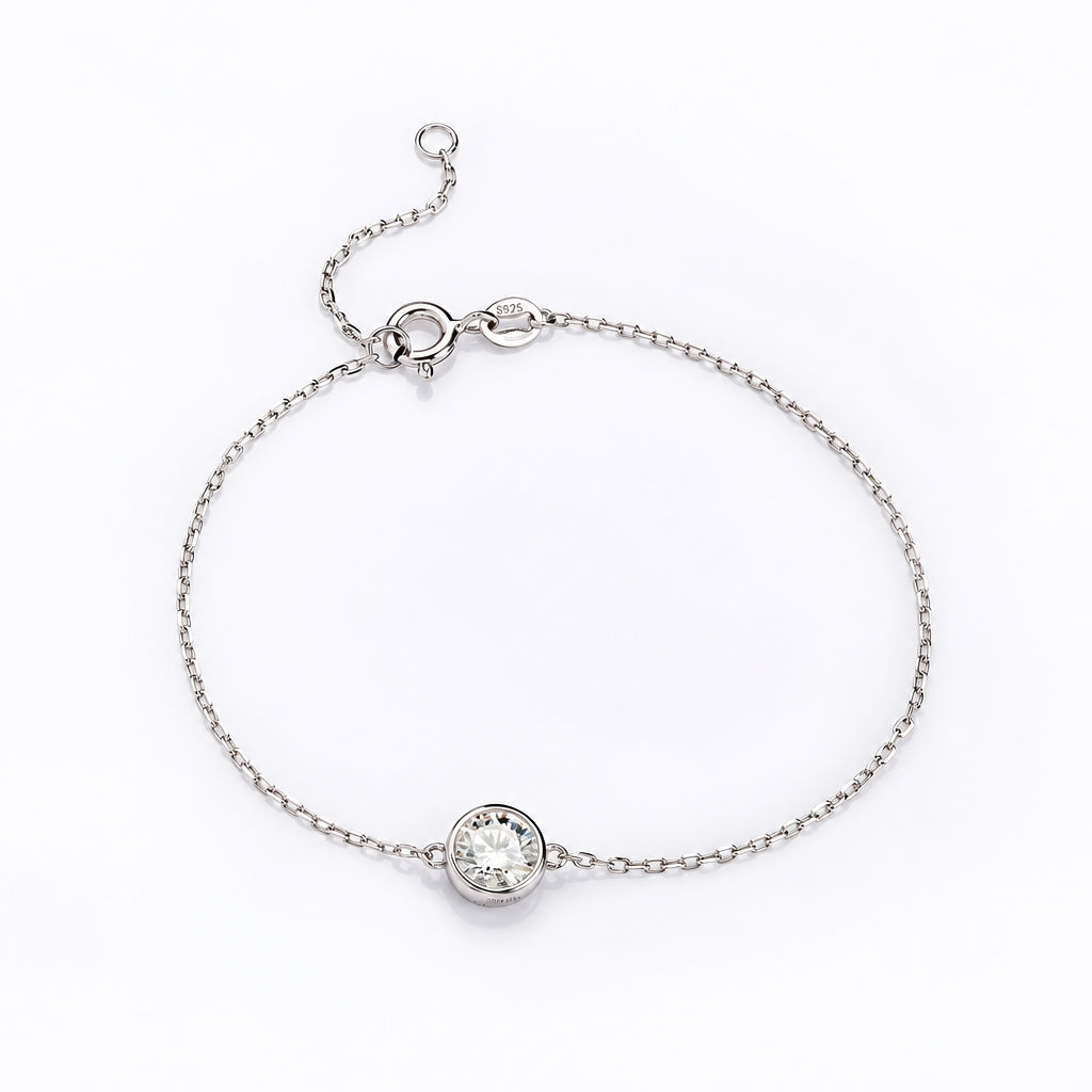 6.5 mm Round-Cut Moissanite Bracelet