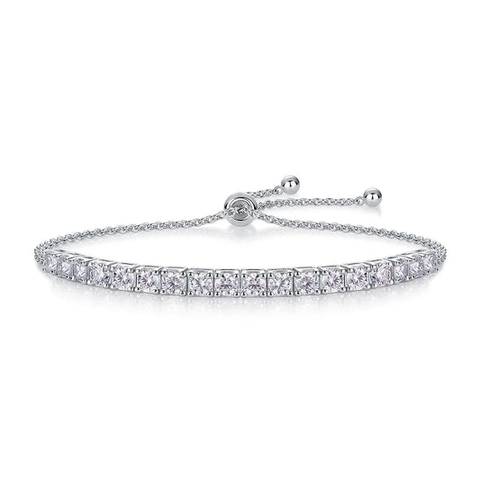 White Gold-Plated Moissanite Bracelet