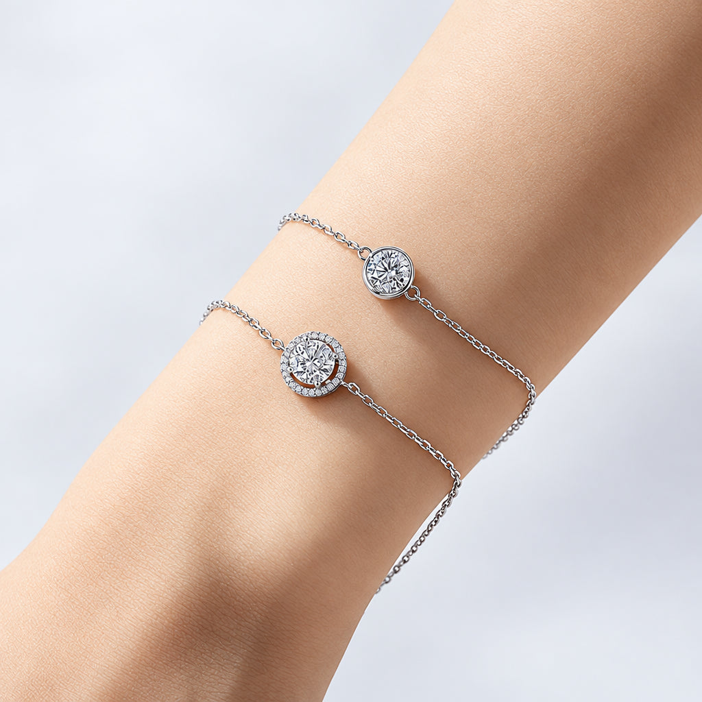 6.5 mm Round-Cut Moissanite Bracelet