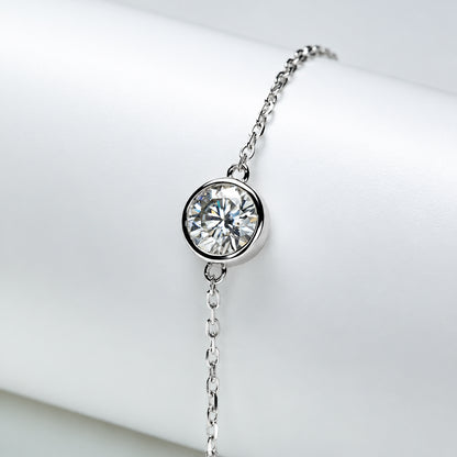 6.5 mm Round-Cut Moissanite Bracelet